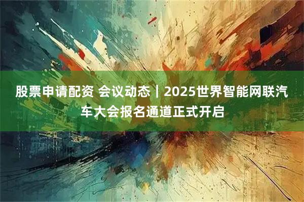 股票申请配资 会议动态｜2025世界智能网联汽车大会报名通道正式开启